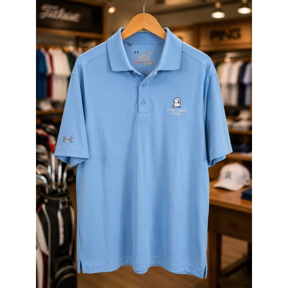 Under Armour HeatGear Golf Polo Shirt Large Tall Blue Waverly Woods